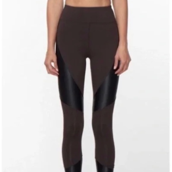 Koral Pants - Koral NWT Revolve Chocolate Black Shiny Forge Mid Rise Leggings Size XS